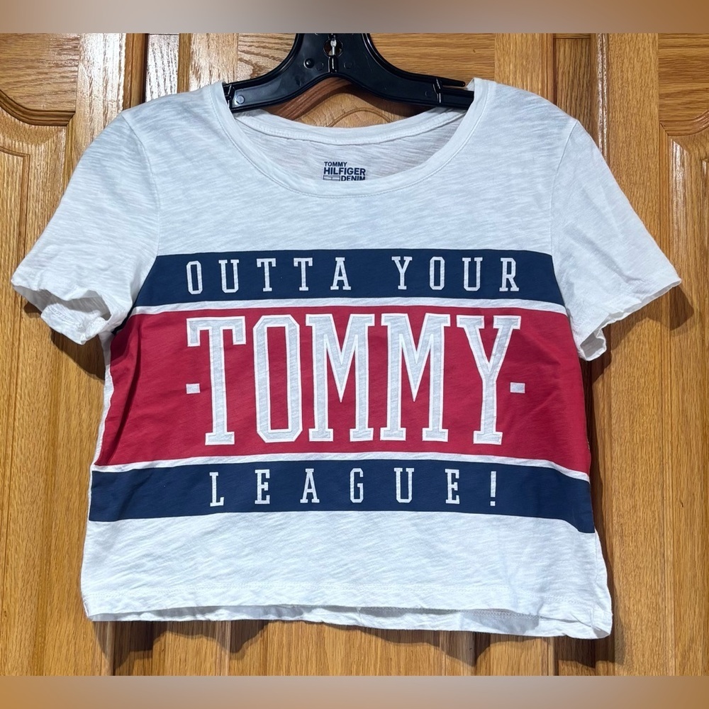 Tommy Hilfiger Outta Your League Cropped Tee Crop Top Small